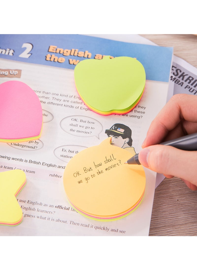 Deli Deli EA03202 STICK UP Unique Shape Sticky Notes, 80gsm Paper, 76×76mm, Yellow, Orange, Pink, Green, 80 Sheets (4 Pads, 20 Sheets Each), Repositionable, Neon Colors, Assorted  - Image 3