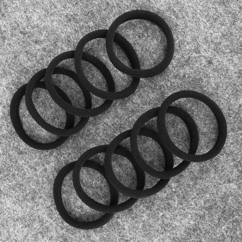 سكاي شاين، 30 قطعة، ربطات شعر سوداء كبيرة مقاس 1.5 بوصة للنساء والفتيات | ربطات شعر قطنية سميكة ومرنة بدون خياطة | ربطات شعر قوية لا تسبب تلف الشعر، مناسبة للشعر الكثيف والمجعد والطويل والناعم | إكسسوارات شعر يومية متينة - Image 4