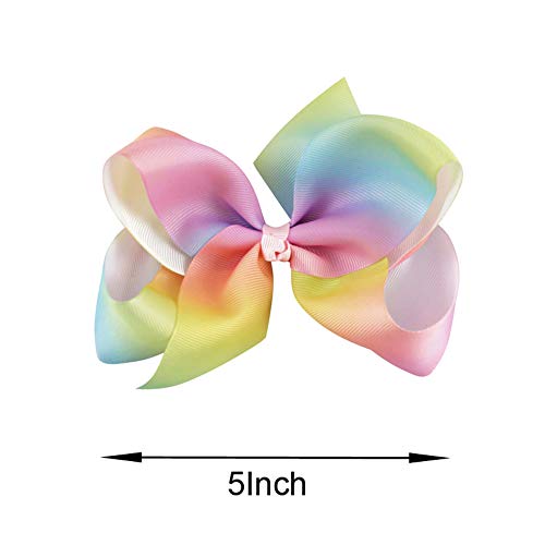BGFKS Layered Ballet Tulle Rainbow Tutu Skirt for Little Girls Dress Up with Colorful Hair Bows(Light Rainbow,2-4T) - Image 3