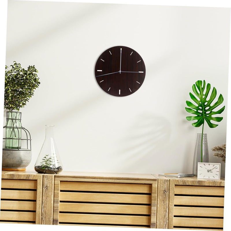 POPETPOP Unfinished Wood Clock Face for DIY Projects Retro Style Clock Craft Material Easy to Assemble for Wall Home Decoration Crafting Dark Brown - Image 5