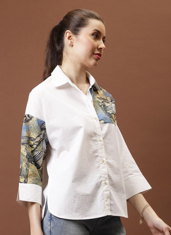 Athena Immutable Applique Cotton Shirt for Women - Image 3