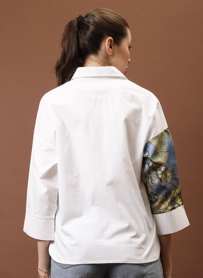 Athena Immutable Applique Cotton Shirt for Women - Image 5