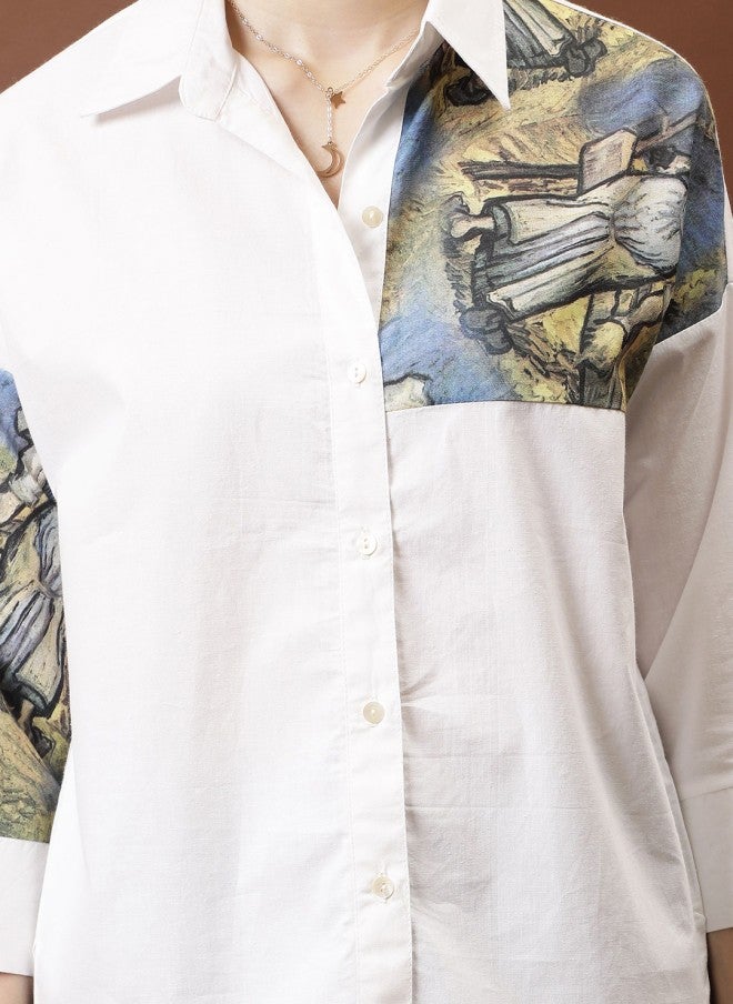 Athena Immutable Applique Cotton Shirt for Women - Image 2