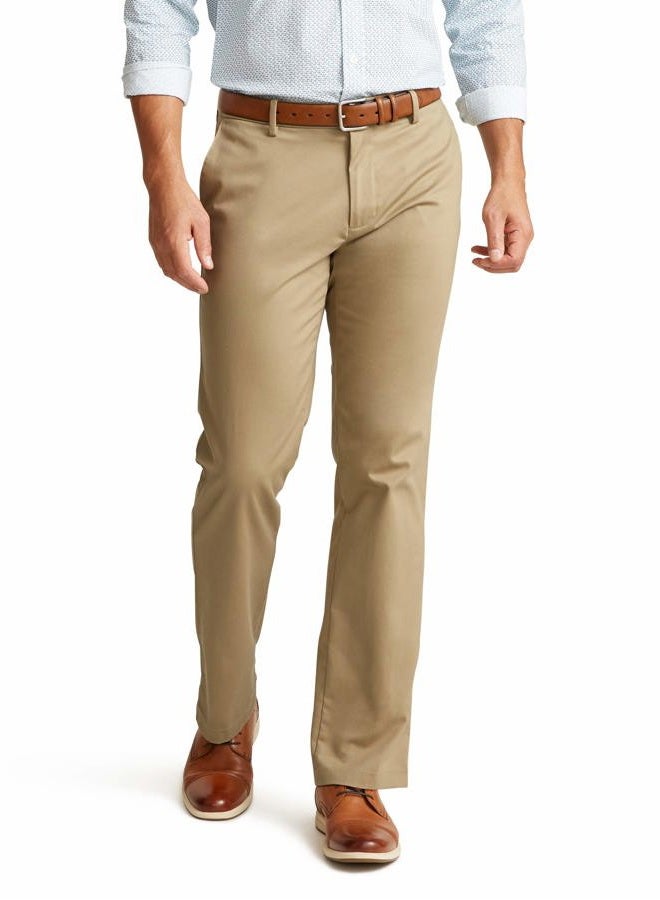 DOCKERS Men's Straight Fit Signature 2.0 Pants-Creaseless, New British Khaki, 32W x 34L - Image 1