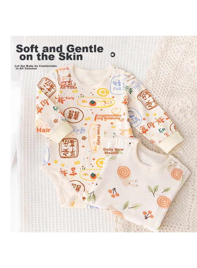 Babyprints Babyprints Newborn Onesie, Baby Bodysuit, Long-sleeve Triangle Romper For Boys And Girls, Pure Cotton Clothing, Bear Pattern, Size 66  - Image 1