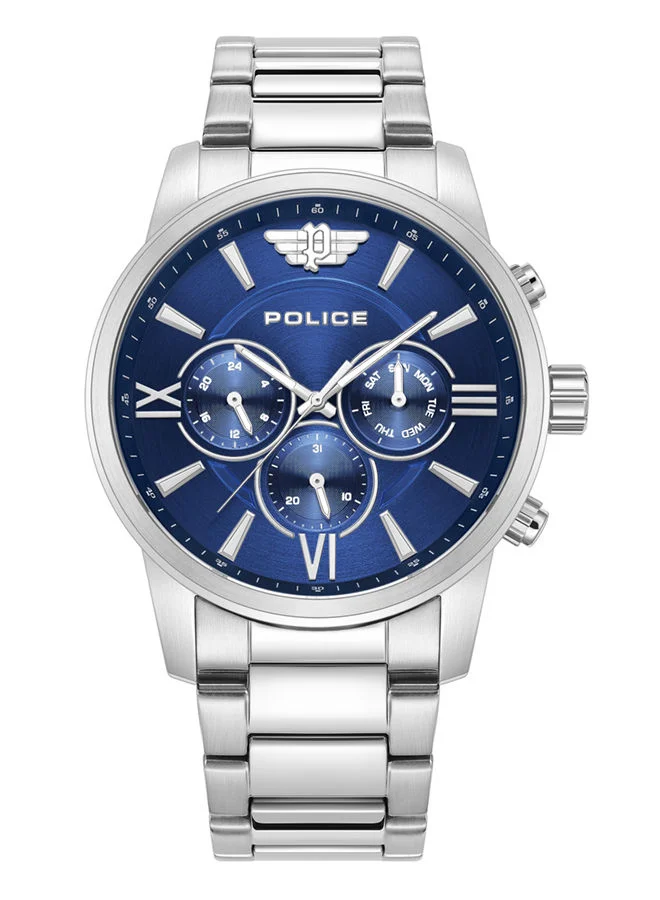 بوليس POLICE - Avondale Watch For Men Blue Dial With Silver Bracelet - PEWJK0004404
