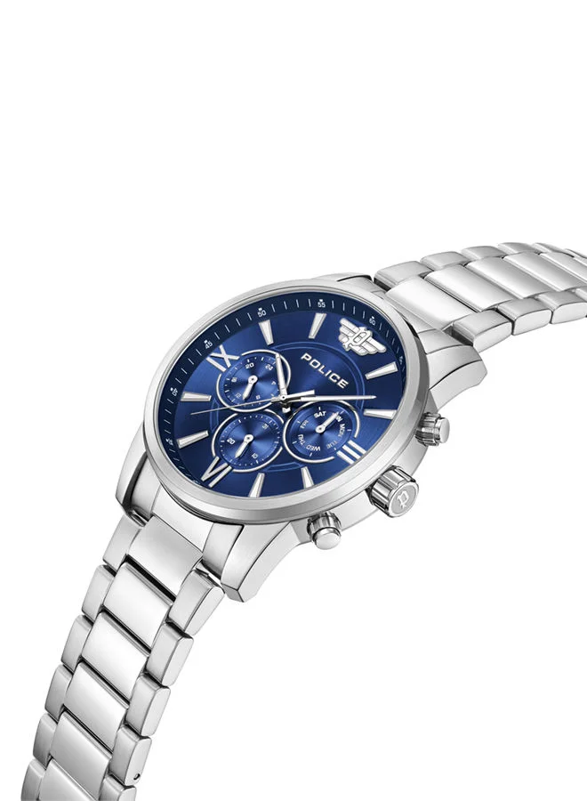 بوليس POLICE - Avondale Watch For Men Blue Dial With Silver Bracelet - PEWJK0004404