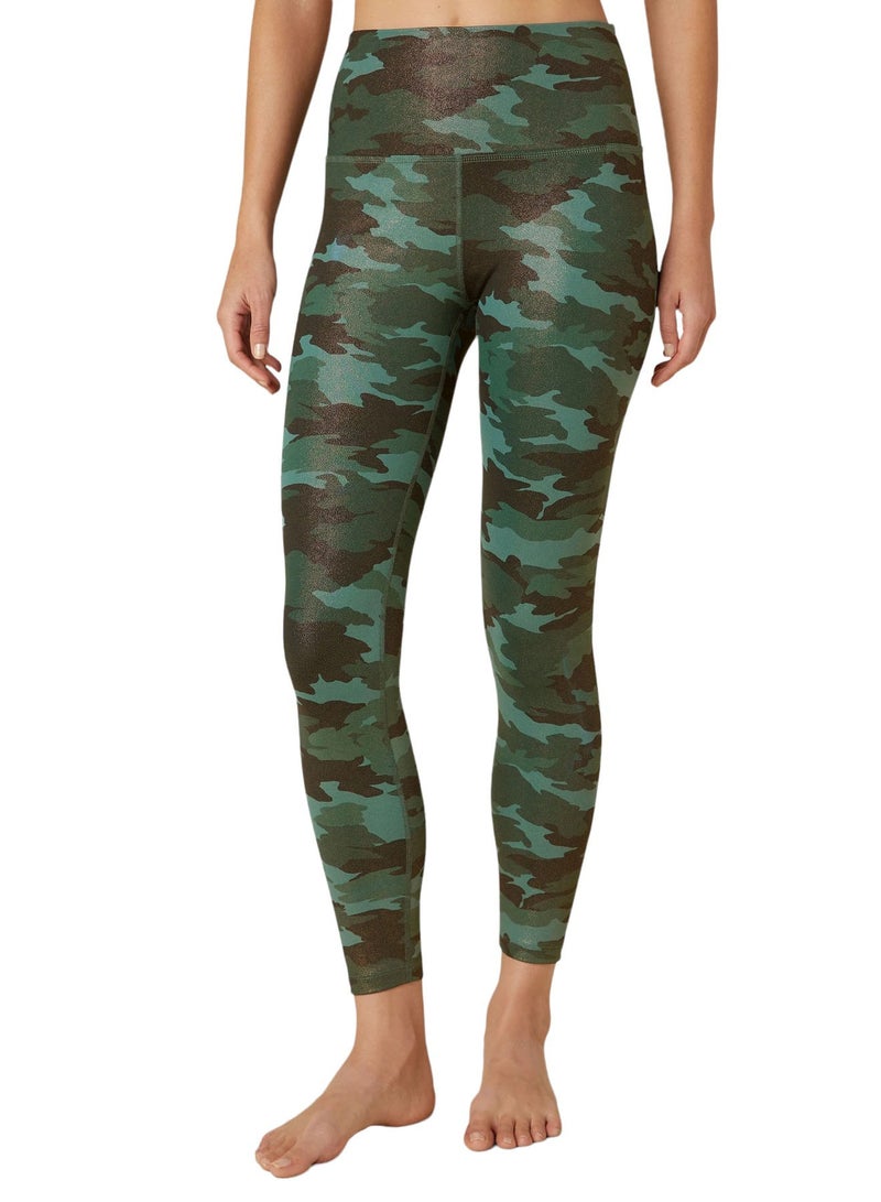 Beyond Yoga Camo Dust Powershine High Waisted Midi Legging Forest Green Copper  - Image 3