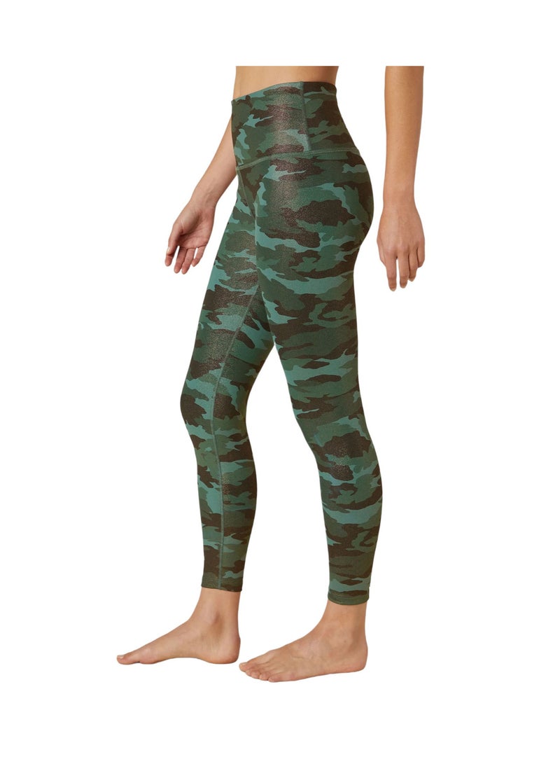 Beyond Yoga Camo Dust Powershine High Waisted Midi Legging Forest Green Copper  - Image 1