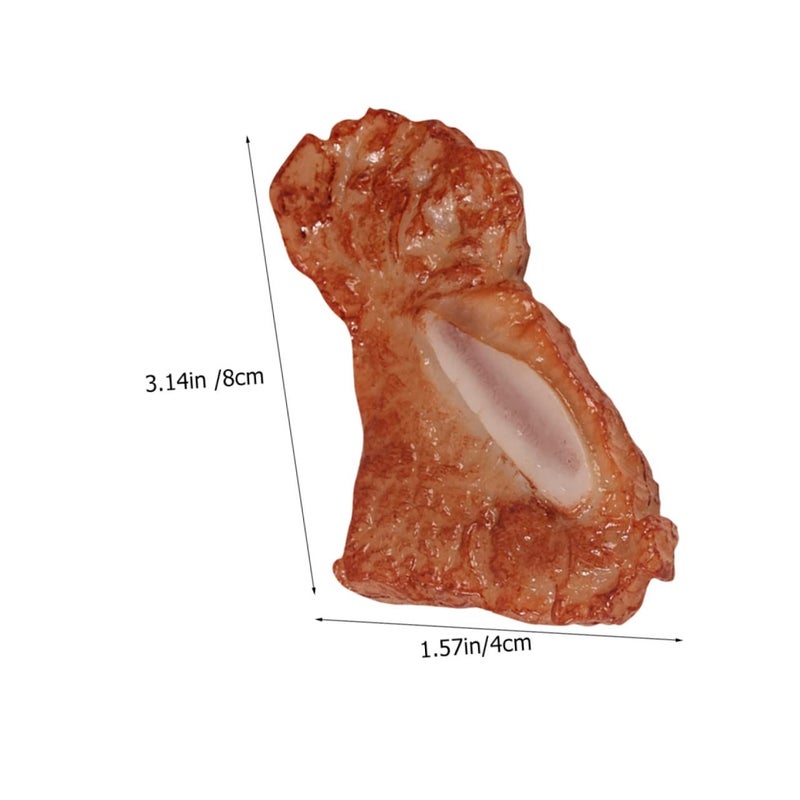 2 Pcs Fake Ribs Toy Model For Play Food Home Decor Prop - Image 3