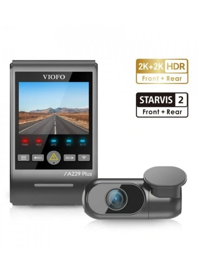 فيوفو داش كام أمامية 2K وخلفية 2K | شاشة 2.4 بوصة | حساس سوني ستارفيس 2 | VIOFO A229 PLUS 2CH - Image 1