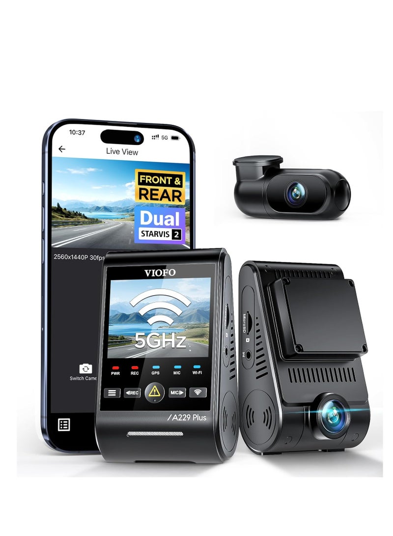 فيوفو داش كام أمامية 2K وخلفية 2K | شاشة 2.4 بوصة | حساس سوني ستارفيس 2 | VIOFO A229 PLUS 2CH - Image 4