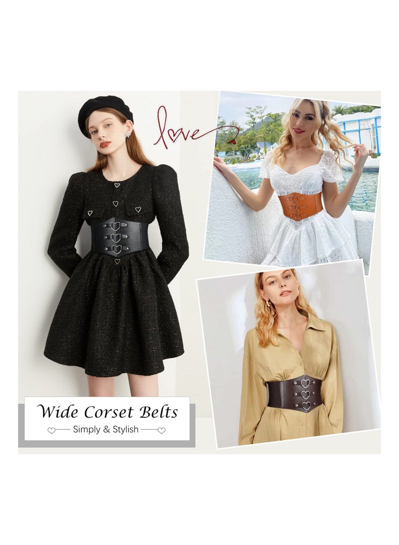 SYOSI Corset Belt for Women, Wide Elastic Tied Waspie Belt for  Costume, Lace-up Cinch Waist Belt for Dresses, Retro Girdle Strap Shirt Skirt Belt for Dress Girls - Image 4