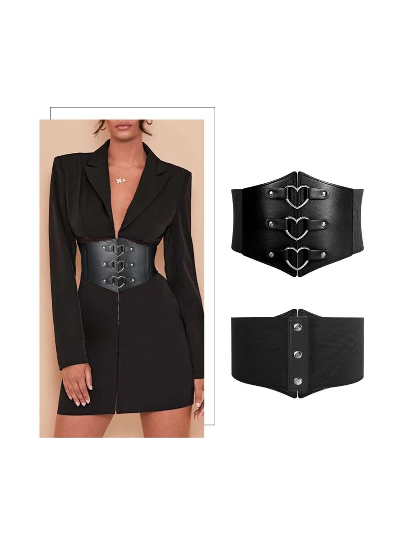 SYOSI Corset Belt for Women, Wide Elastic Tied Waspie Belt for  Costume, Lace-up Cinch Waist Belt for Dresses, Retro Girdle Strap Shirt Skirt Belt for Dress Girls - Image 2