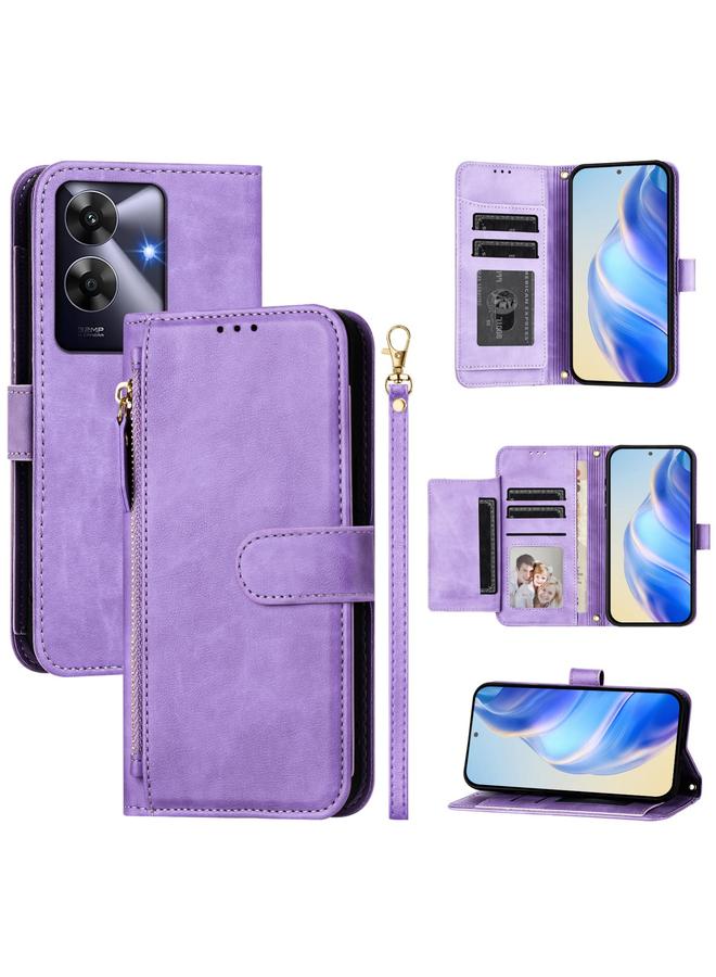 S-TOP Case For Realme Note 60 4G Global / C61 India Multi-Card Slots Zipper Wallet Leather Phone Case - Image 1