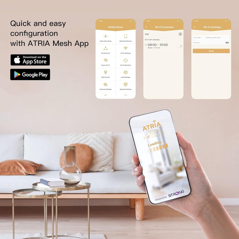 STRONG ATRIA AC2100 Whole Home Mesh Wi-Fi System - ADD ON UNIT, up to 1,650sq.ft Wi-Fi Coverage, Two Gigabit Ports per node, App Control, Guest Network, Parental Controls, Simple Set Up (1 Pack) - Image 4