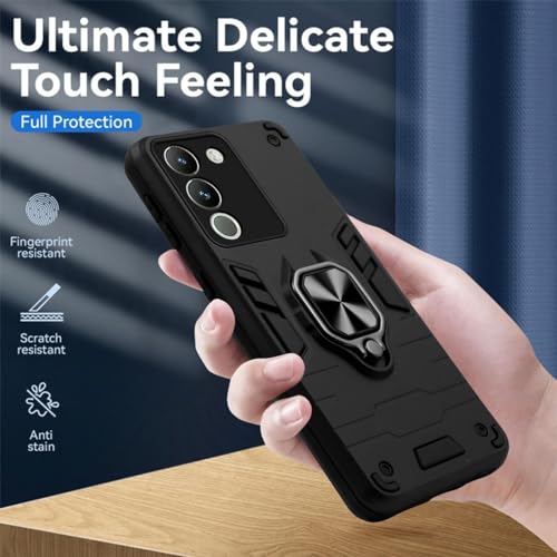 Jkobi Back Cover Case for Vivo Y200 (Shockproof Polycarbonate Dual Layer Hybrid Armor | Robust Black) - Image 5