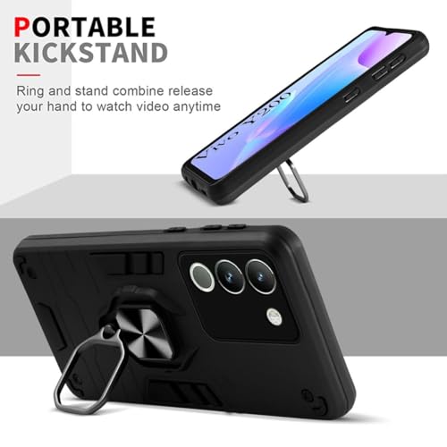 Jkobi Back Cover Case for Vivo Y200 (Shockproof Polycarbonate Dual Layer Hybrid Armor | Robust Black) - Image 3