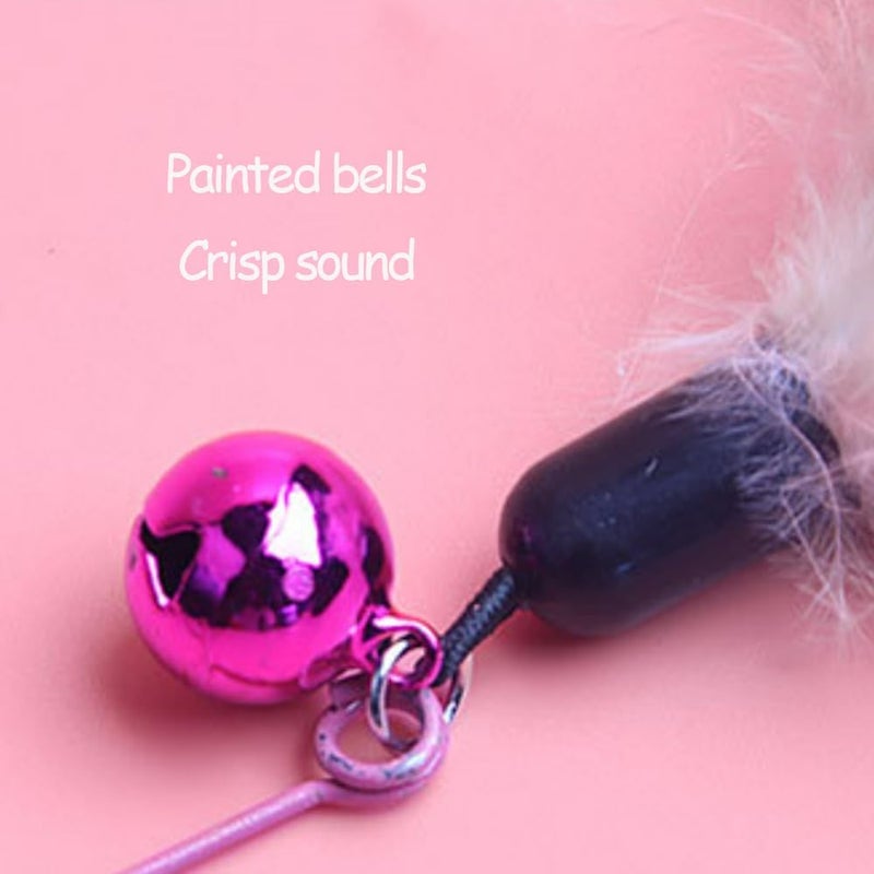 NeoStyle Cat Teaser, Interactive Cat Toys to Promote Bonding, Interactive Cat Toys with Feathers and Bells to Attract Cats' Attention, Interactive Cat Toys for Indoor Cats (steel wire feathers) - Image 3