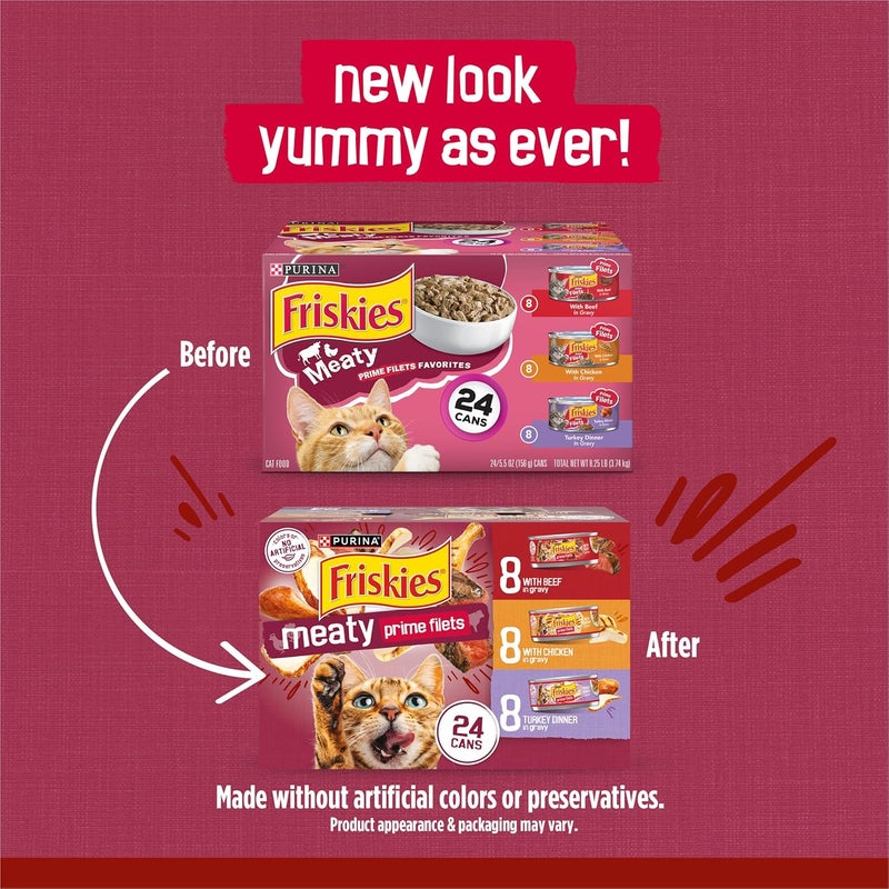 Friskies Prime Fillets Meaty Favourites Cat Food - 24 Cans of 160ml Each - Image 2