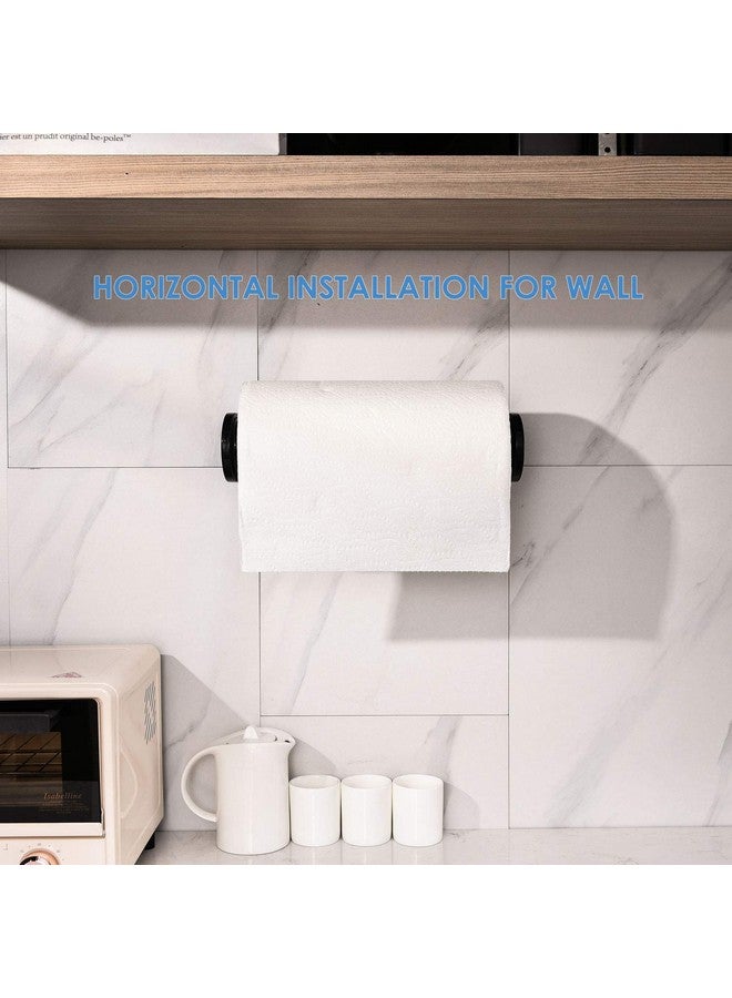 simpletome ONE HAND TEAR Paper Towel Holder Under Cabinet Adhesive or Drilling Installation Aluminum Alloy + ABS (Black) - Image 3