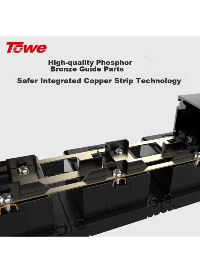 Towe Desktop Pdu Power Strip, Overload Protection, Home And Office Aluminum Alloy Extension Cord, 8 Outlets, 10a Individual Control, New National Standard, Five-hole - Image 2