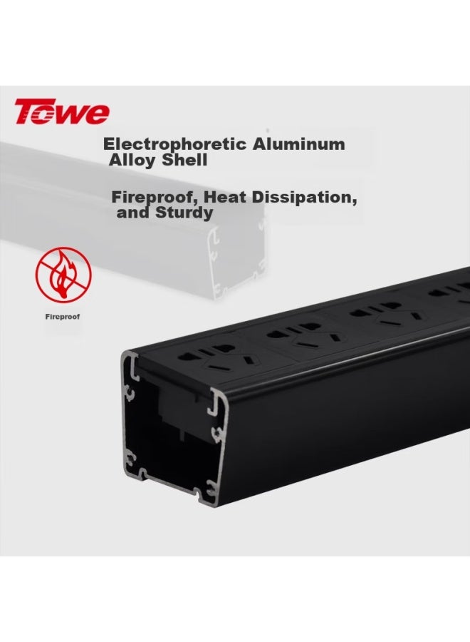 Towe Desktop Pdu Power Strip, Overload Protection, Home And Office Aluminum Alloy Extension Cord, 8 Outlets, 10a Individual Control, New National Standard, Five-hole - Image 4