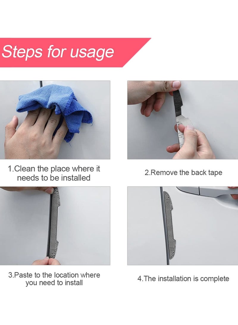 Excefore Car Door Handle Scratch Protector, Car Door Handle Scratch Protector Car Door Edge Guards, Automotive Exterior Car Crystal Rhinestone Bling Car Accessories for All Cars, Multicolor - Image 5