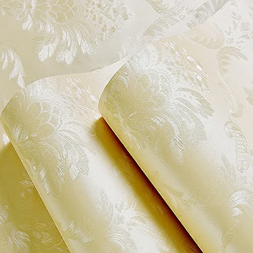 wolpin Floral Damask Wallpaper 45x300 cm Beige Embossed Pattern Decorative Wall Sticker for Living Room Bedroom Home Interior DIY Self Adhesive PVC Décor Roll - Image 4