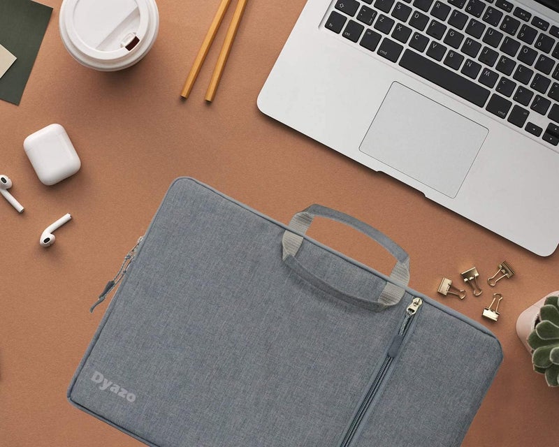 Dyazo 13.3 Inch Laptop Sleeve/Cover With Handle & Accessories Pocket Compatible For MacBook Air/Pro 14 / M1,HP Envy 13,Chromebook & other Notebooks Laptops (Grey) - Image 4