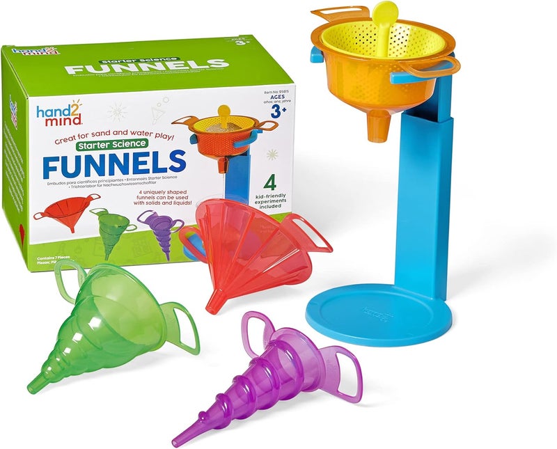 hand2mind hand2mind Starter Science Funnels Science Lab Equipment Sifting Toys Sand Sifter Water Table Toys Sensory Play Toys Educational Science Kits Kids Chemistry Set Science Supplies for Classroom - Image 1