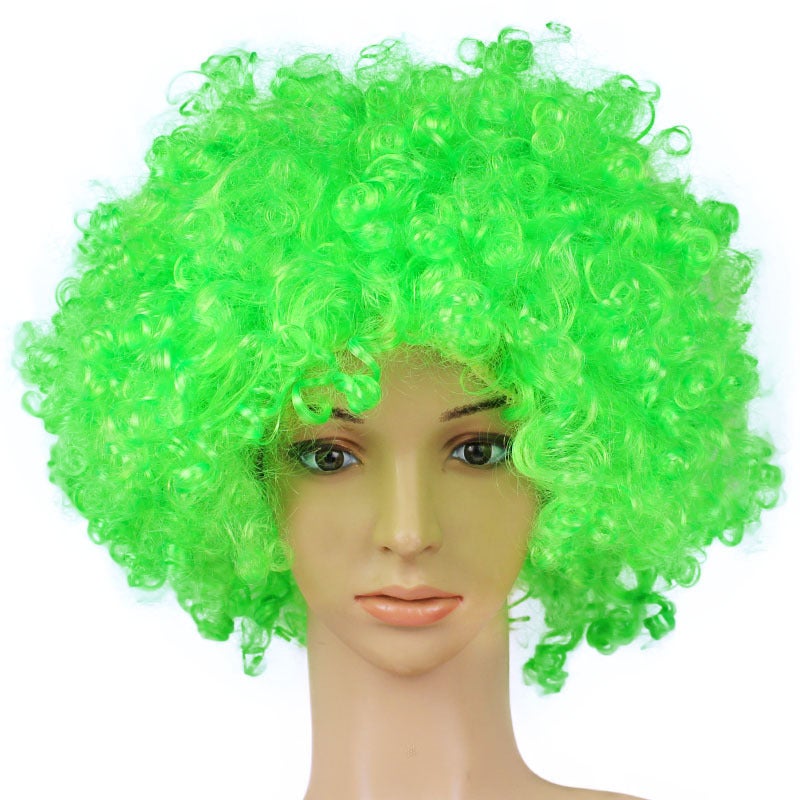 Generic Childrens Explosive Head Wig Minions Clown Dress Up Fans Wig Colorful Holiday Party Funny Curly Hair Props Green