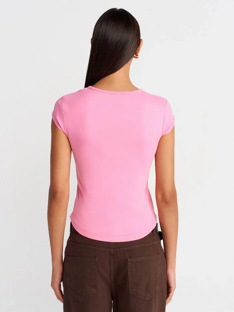 Dilvin DILVIN Women's Slim Fit Cotton Crew Neck T-Shirt