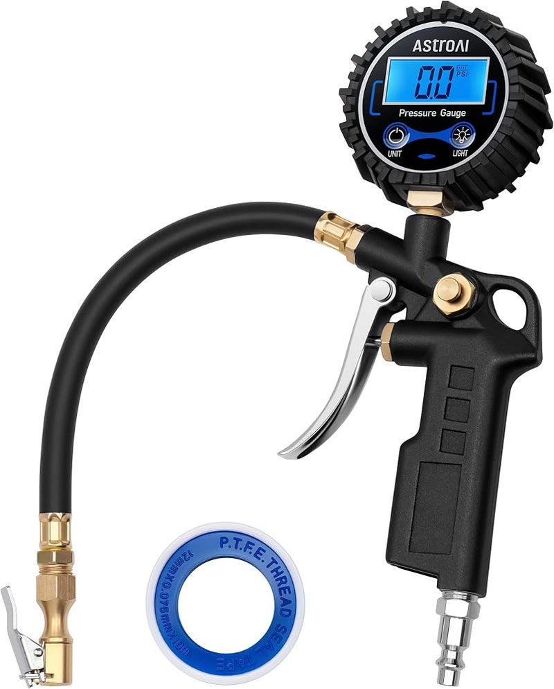 AstroAI Tire Pressure Gauge with Inflator Measuring range from 3-250 PSI - Image 1