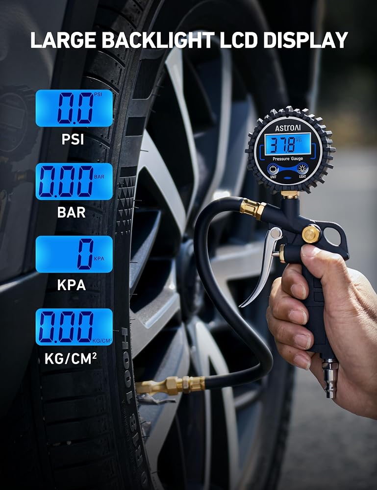 AstroAI Tire Pressure Gauge with Inflator Measuring range from 3-250 PSI - Image 4