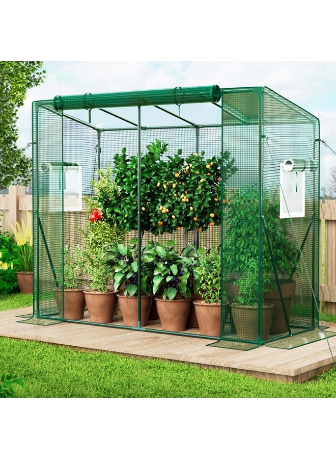 SPECILITE Heavy Duty Lean to Greenhouse for Outside, Portable Walk-in Green House with Thicken PE Cover, Roll-Up Zippered Door & 2 Ventilation Mesh Windows, Large Plastic Greenhouses for Outdoors - Image 1