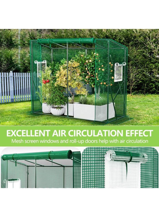 SPECILITE Heavy Duty Lean to Greenhouse for Outside, Portable Walk-in Green House with Thicken PE Cover, Roll-Up Zippered Door & 2 Ventilation Mesh Windows, Large Plastic Greenhouses for Outdoors - Image 4