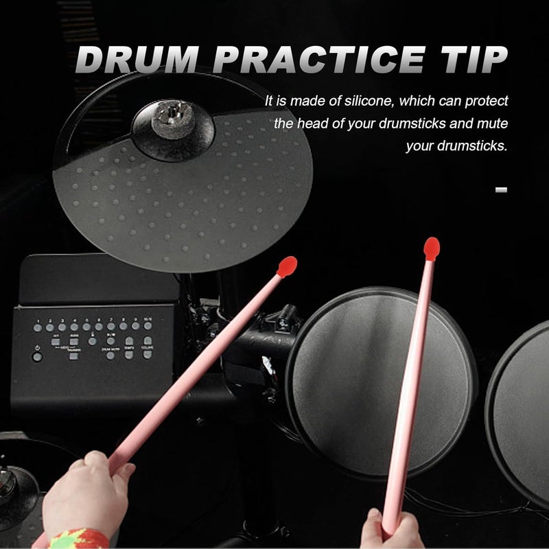 VICASKY 24 Pcs Drumstick Set Accessories Drums Sticks Drum Sticks Drum Dampener Musical Instruments Accessory Drum Stick Practice Tip High Elasticity Percussion Appendix Silencer Rubber - Image 2