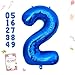 Smlpuame 40 Inch Navy Blue 2 Balloon for 2nd Birthday Party Blue Two Number Balloon 12 21 22 Birthday Decorations for Boys Girls Men Women Helium Giant Foil Number 2 Balloon - Image 2