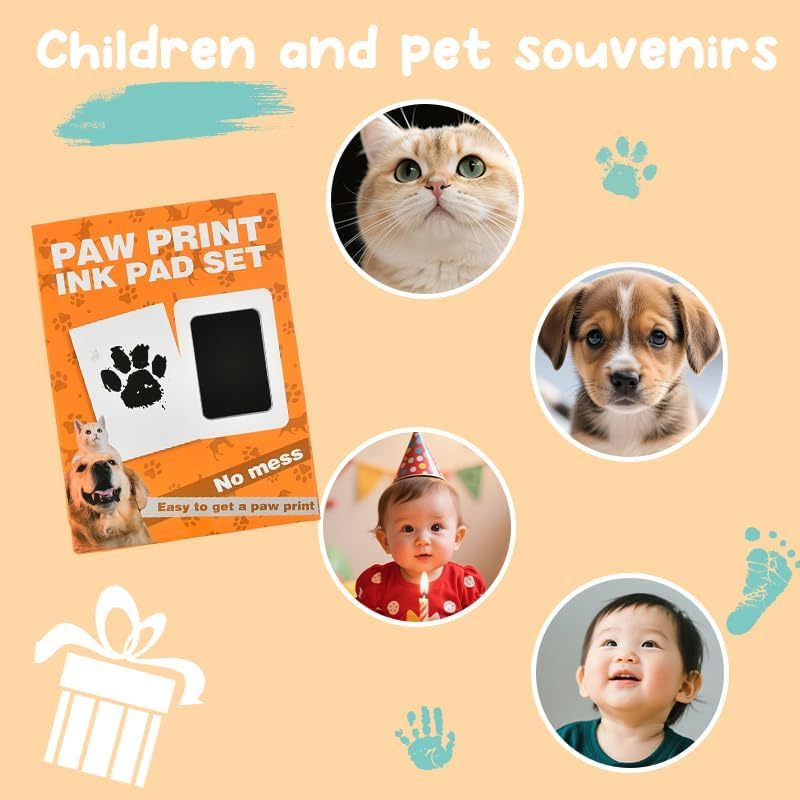 KASTWAVE Cat and Dog Paw Print Keepsake, Handprint and Footprint Impression Kit, DIY Clay Casting Souvenir for Dogs and Cats, Newborn Memory Decoration Gift - Image 3