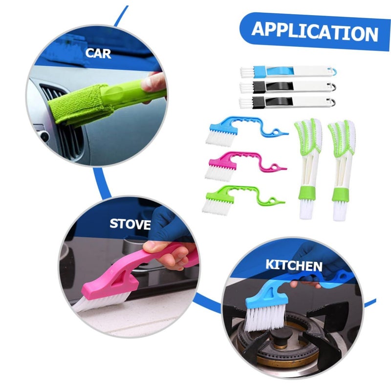 8pcs Multi Purpose Window Groove Cleaning Brush Set For Car Detail - Image 4