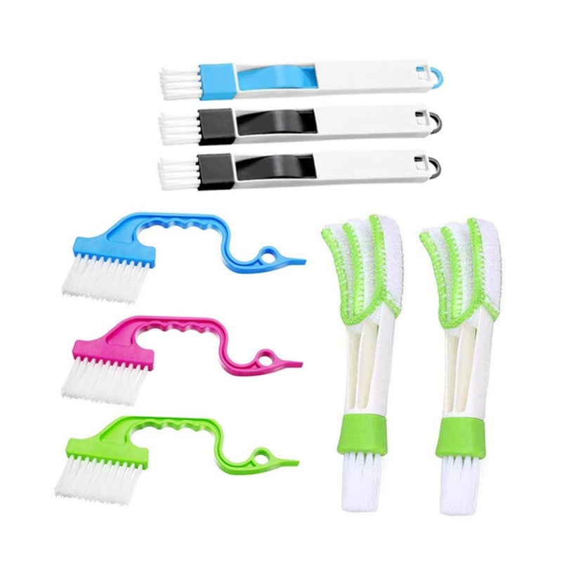 8pcs Multi Purpose Window Groove Cleaning Brush Set For Car Detail - Image 2