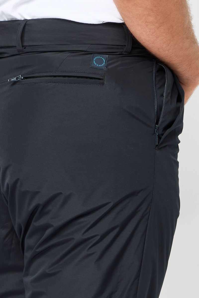 Scotch & Soda Men Regular Fit Solid Chino Pants, Black - Image 3