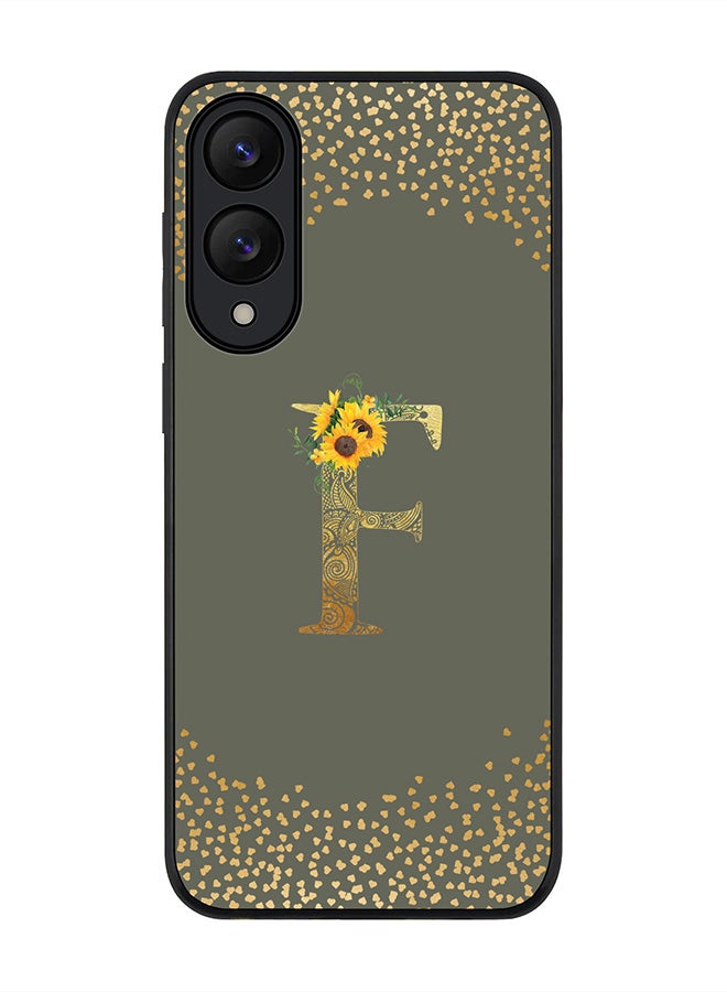Stylizedd For Samsung Galaxy S25 Edge Case,Slim fit Camera Protection, Shockproof Thin Phone cover  - Custom Floral Monogram - F  (Olive Green )