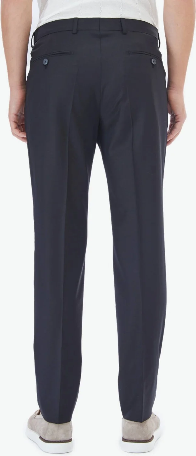 كيب Black Plain Woven Fitted Fit Classic Wool Blend Trousers