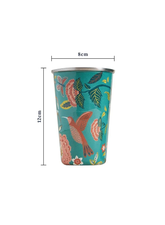 Chumbak Bahaar Steel Tumblers Large - Set Of 2, 350ml