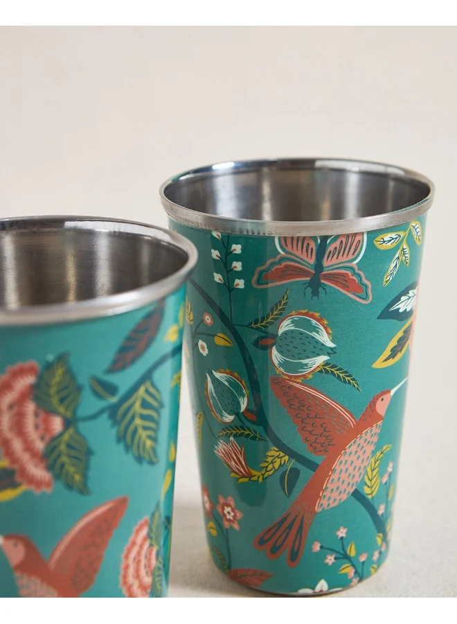 Chumbak Bahaar Steel Tumblers Large - Set Of 2, 350ml