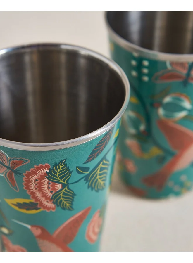 Chumbak Bahaar Steel Tumblers Large - Set Of 2, 350ml