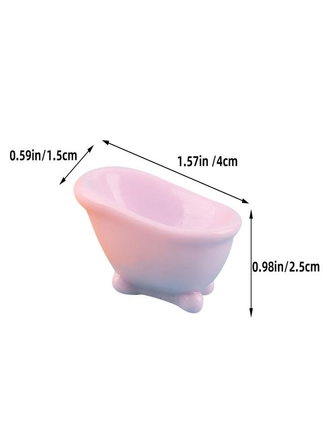 Vaguelly 8pcs Bathtub Micro Landscape Mini Bathtub Model Bathroom Soap Dish Hamster Bathtub Simulation Bathtub Dollhouse Decoration Accessories Ornament Doll House Resin Small Bathtub - Image 2