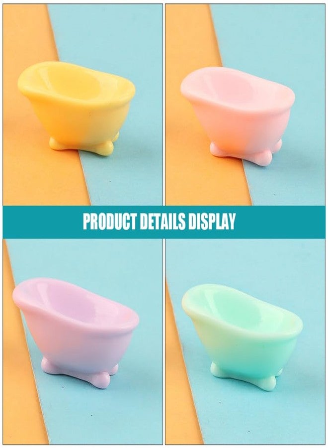 Vaguelly 8pcs Bathtub Micro Landscape Mini Bathtub Model Bathroom Soap Dish Hamster Bathtub Simulation Bathtub Dollhouse Decoration Accessories Ornament Doll House Resin Small Bathtub - Image 3